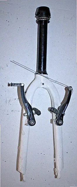 12" Kids Bike Fork 11/8" Threaded 190mm White Rigid Headset V-Brake Recumbent :)