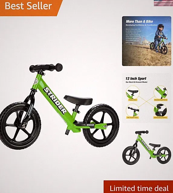 12” Sport Balance Bike for Toddlers 1-4 – Includes Safety Pad & Flat-Free Tires