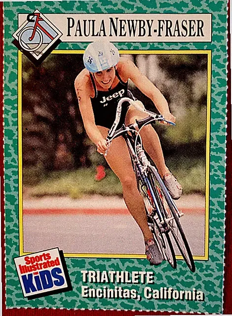 1990 Sports Illustrated For Kids card Paula Newby-Fraser #195 cycling triathlon