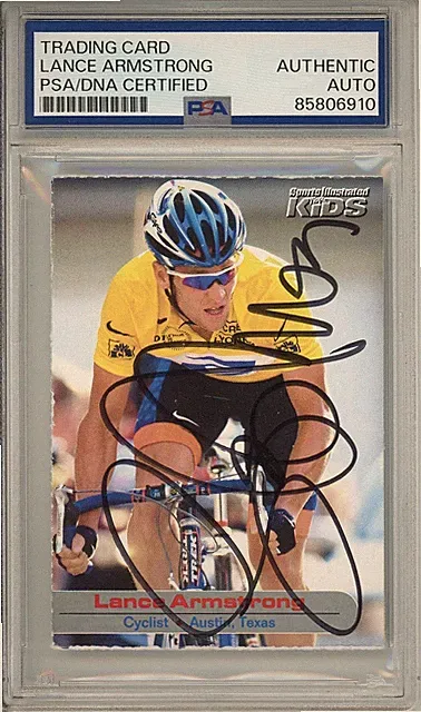 2001 SI FOR KIDS LANCE ARMSTRONG SIGNED CARD AUTO PSA DNA COA TOUR DE FRANCE