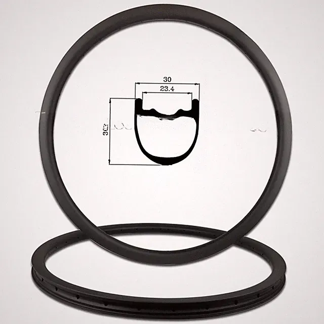 2PC 27.5er Gravel MTB XC AM Carbon Fiber Rims Clincher Tubeless 24 28 32 36H