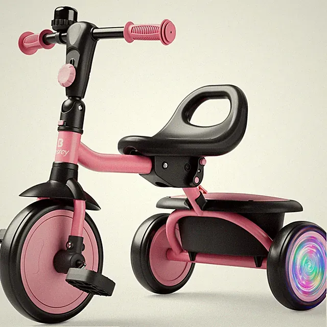 Besrey Toddler Tricycle with Flash Wheels,Kids Trike Bike for Girls/Boys,Pink
