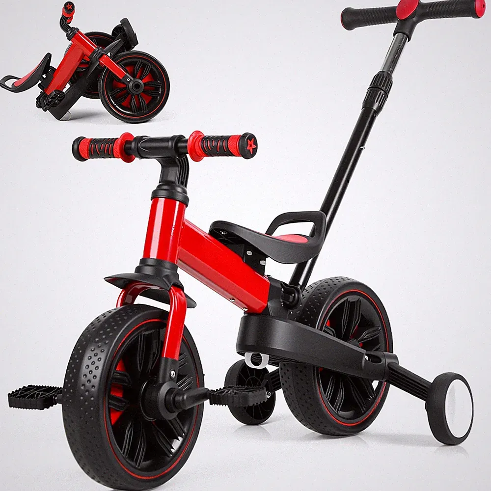 Kids Balance Bike with Push Handle,Kids Bicycle for Girl/Boy,Child Bike,Red
