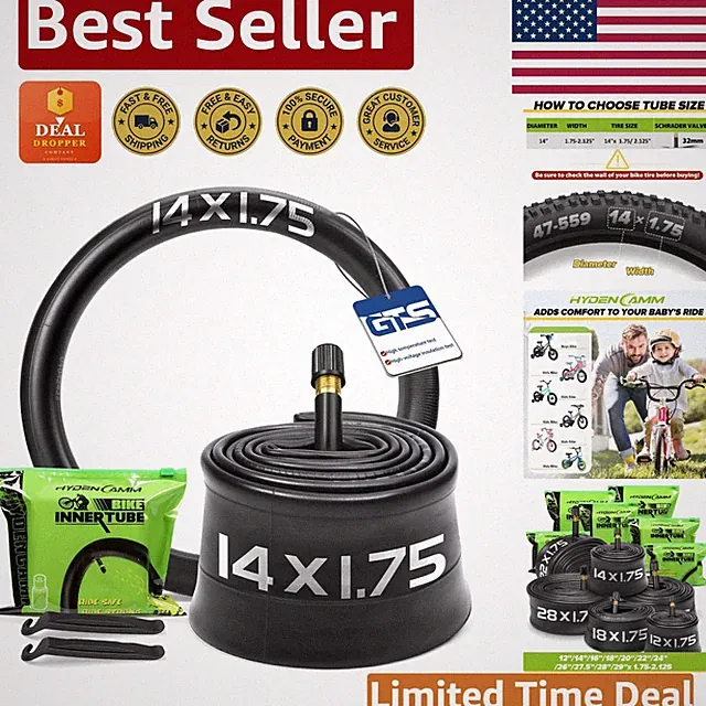 Multi-Utility 14" Bike Inner Tubes (2 Pack) for Kids, MTB, and Gravel Bikes