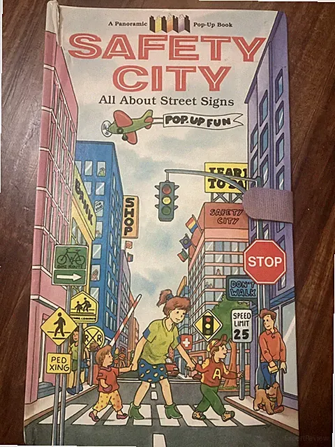 Safety City Book for Kids All About Street Signs Panoramic Pop Up Children 1996