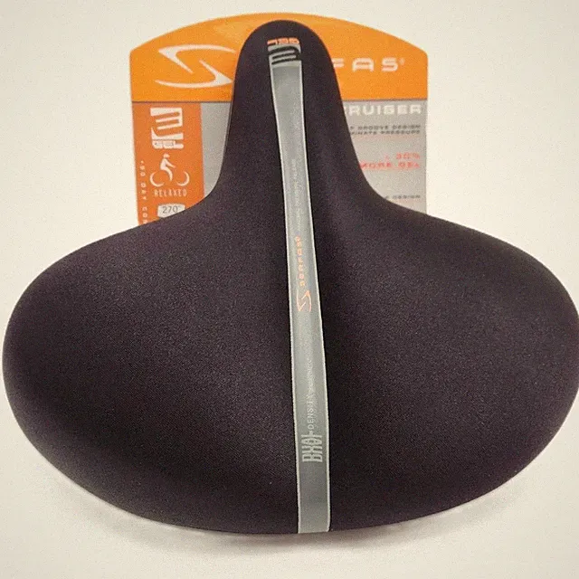 Serfas Cruiser E-Gel Elastomer Bike Saddle Lycra Cover Black EG-8966E