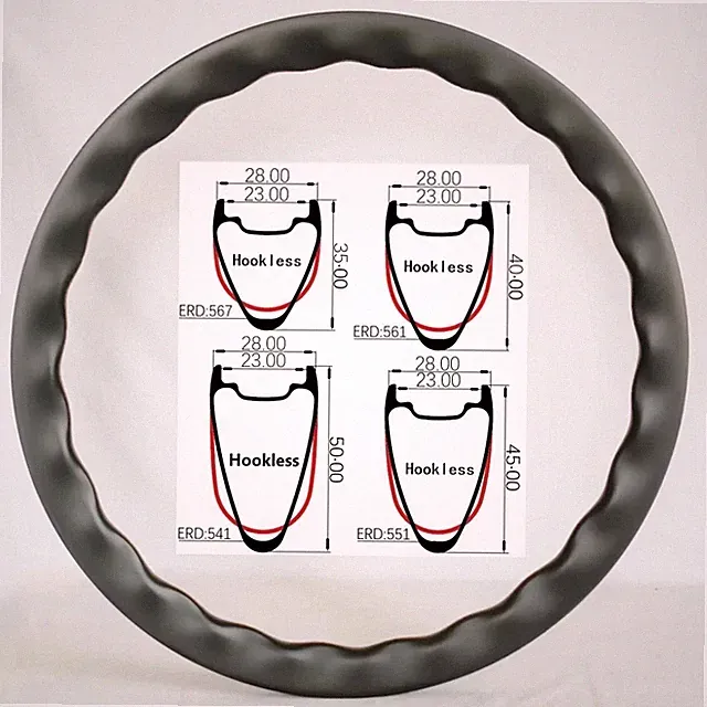 Superlight 700C Gravel Road Bike Carbon Fiber Wavy Rims Disc Brake 24H Tubeless