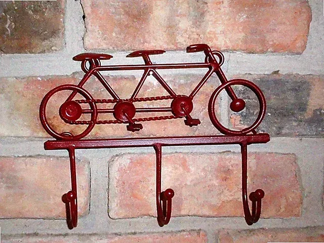 Tandem Bicycle, Metal Wall decor, Jewelry Hanger, Key Hanger, Decorative Hooks
